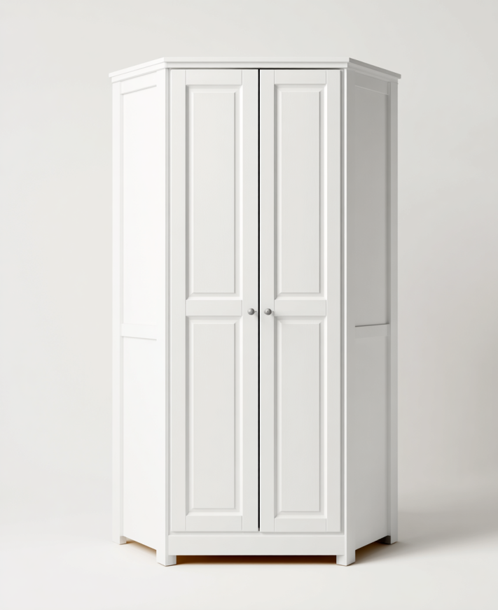 Armario Esquinero Blanco de 2 Puertas – Diseño Moderno para Dormitorio – StmasteStyle