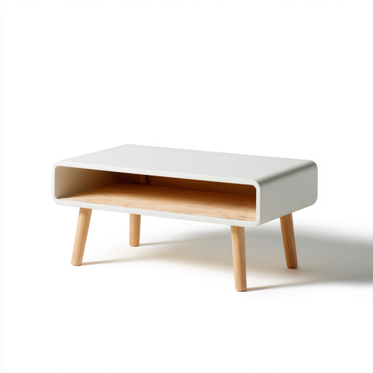 Mesa baja infantil con estantería abierta de estilo nórdico – StmasteStyle