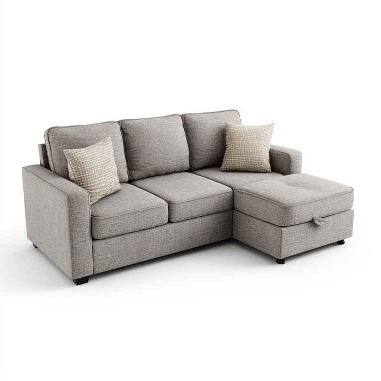 Sofá en L con Chaise Longue y Almacenamiento – Gris Claro – StmasteStyle
