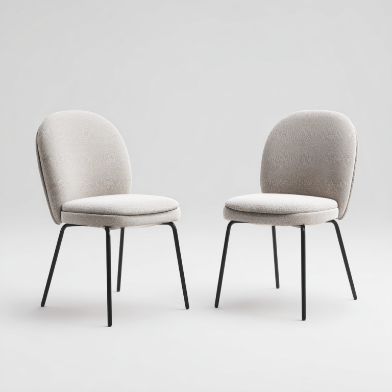 Juego de 2 Sillas de Comedor Estilo Nórdico StmasteStyle con Asiento Acolchado y Patas Metálicas Negras