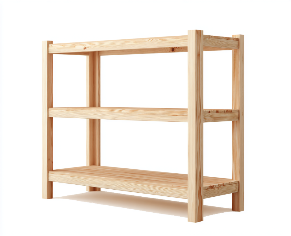 Estantería de 3 Niveles en Madera Maciza – StmasteStyle Estilo Natural y Robusto