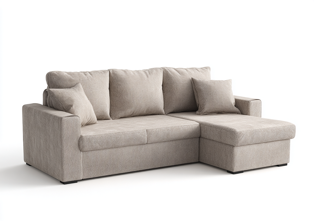 Sofá Chaise Longue con Almacenaje – Color Beige – StmasteStyle – 3 Plazas Estilo Moderno