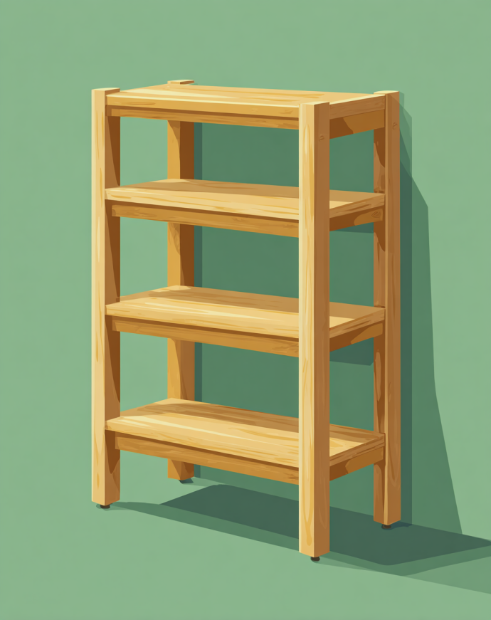 Estantería de Madera Maciza de 4 Niveles – StmasteStyle