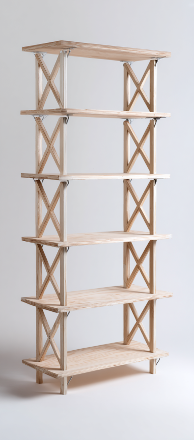 Estantería Abierta de 6 Niveles de Madera Maciza – StmasteStyle Estilo Industrial Natural