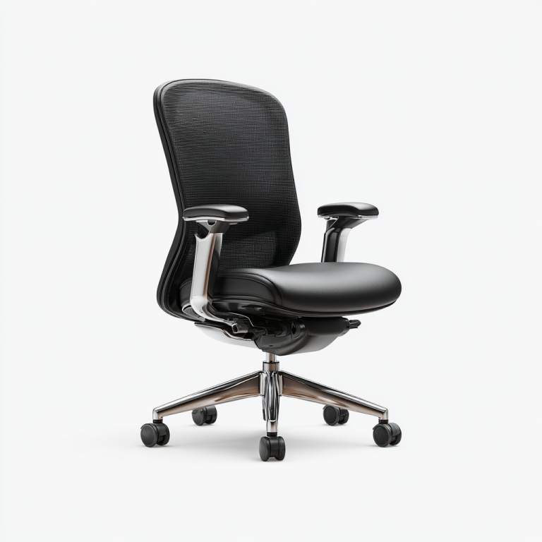 Silla Ergonómica de Oficina Negra – StmasteStyle – Respaldo Transpirable, Ajustable y Cómoda