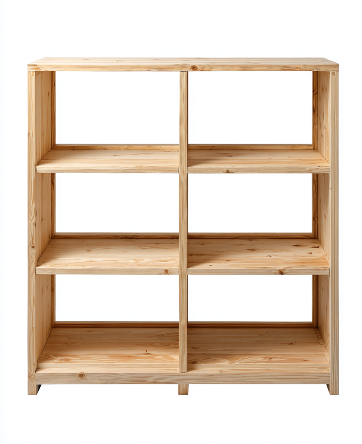 Estantería Infantil de Madera Natural con 6 Compartimentos – StmasteStyle