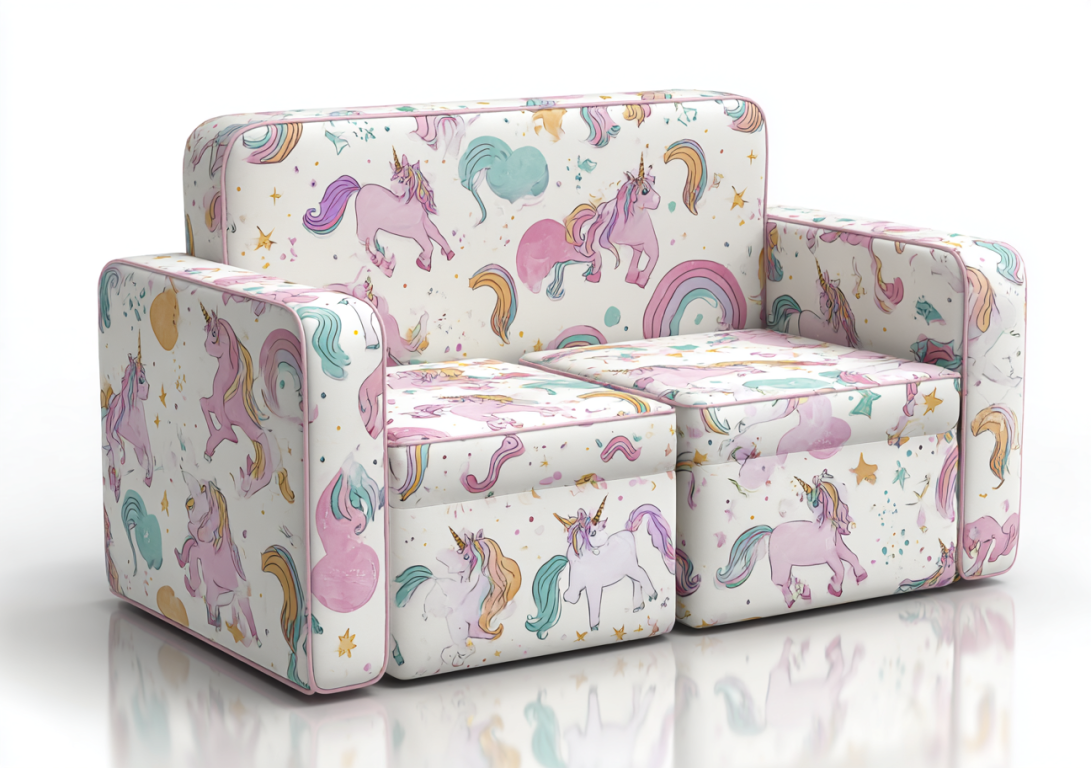 Sofá Infantil de Dos Plazas con Diseño de Unicornios – StmasteStyle