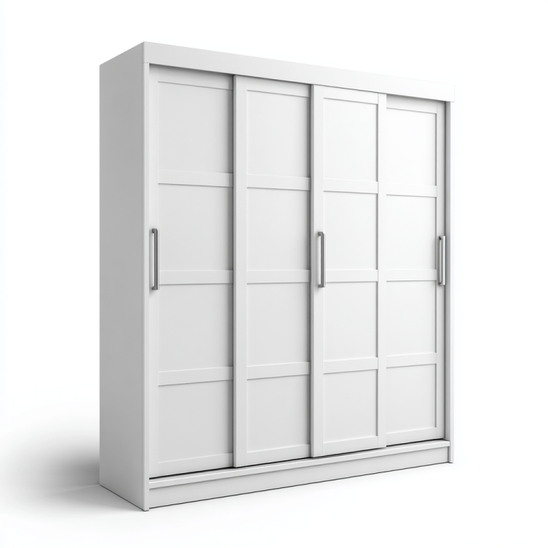 Armario de Puertas Correderas de 3 Hojas – Blanco Mate, StmasteStyle, Estilo Moderno
