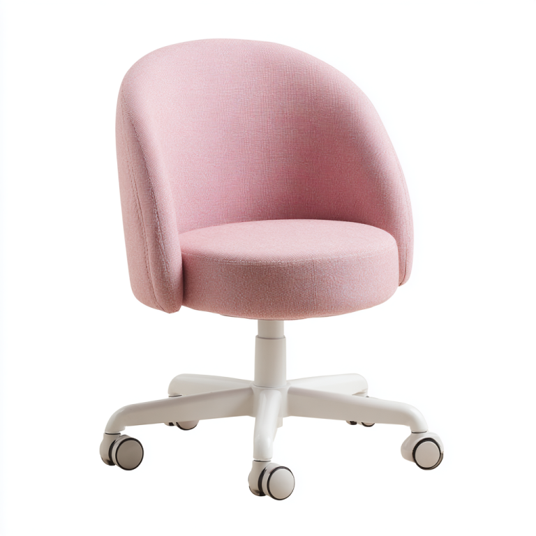 Silla de Oficina Rosa con Respaldo Curvo – StmasteStyle – Tapizada, Giratoria, Altura Ajustable