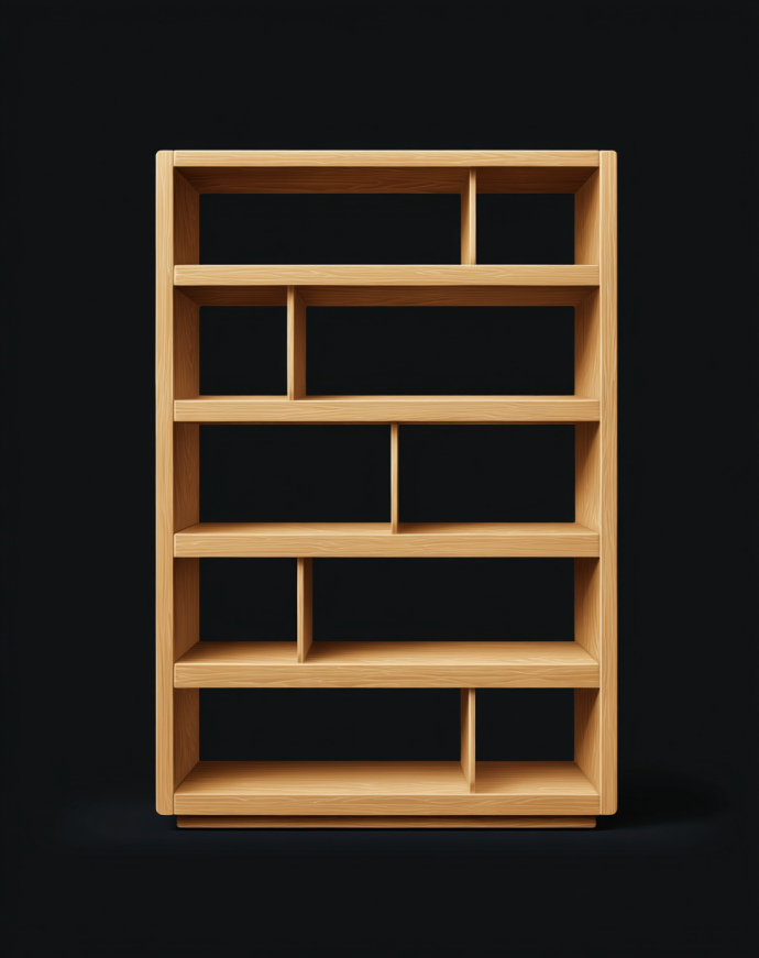 Estantería Moderna de Madera con Compartimentos Asimétricos – StmasteStyle