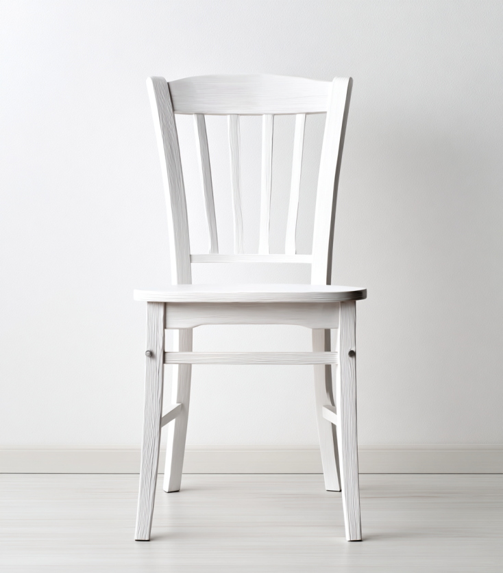 Silla de Comedor de Madera Blanca con Respaldo Alto Estilo Nórdico – StmasteStyle