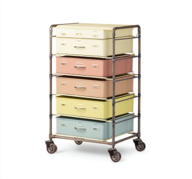 StmasteStyle Carro de Almacenamiento Retro de 6 Cajones – Cajonera Móvil con Ruedas Metálicas