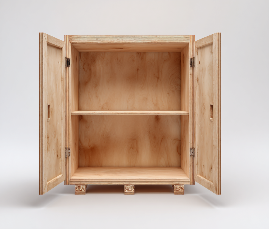 Armario de Madera con Puertas Abatibles y Estante Interno – StmasteStyle 85x90x45cm