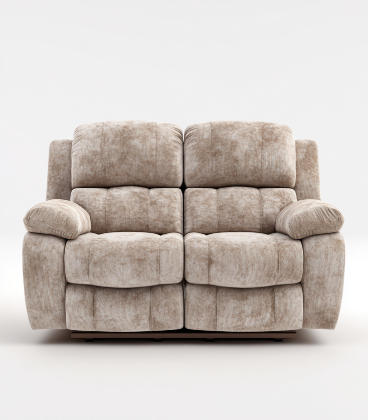 Sofá Reclinable de Dos Plazas en Tela Suave – StmasteStyle