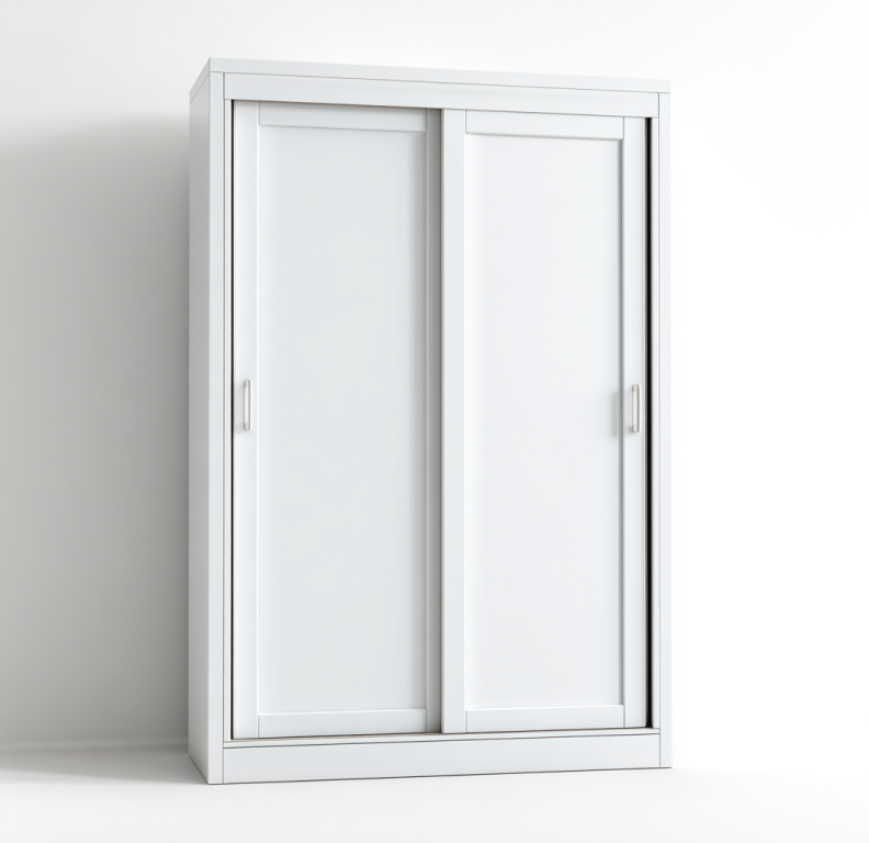 Armario de Puertas Correderas Minimalista en Blanco – StmasteStyle 140x200 cm