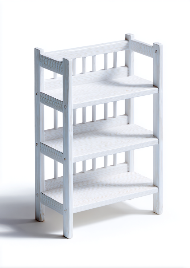 Estantería Infantil de 3 Niveles con Barandillas – StmasteStyle en Madera Blanca