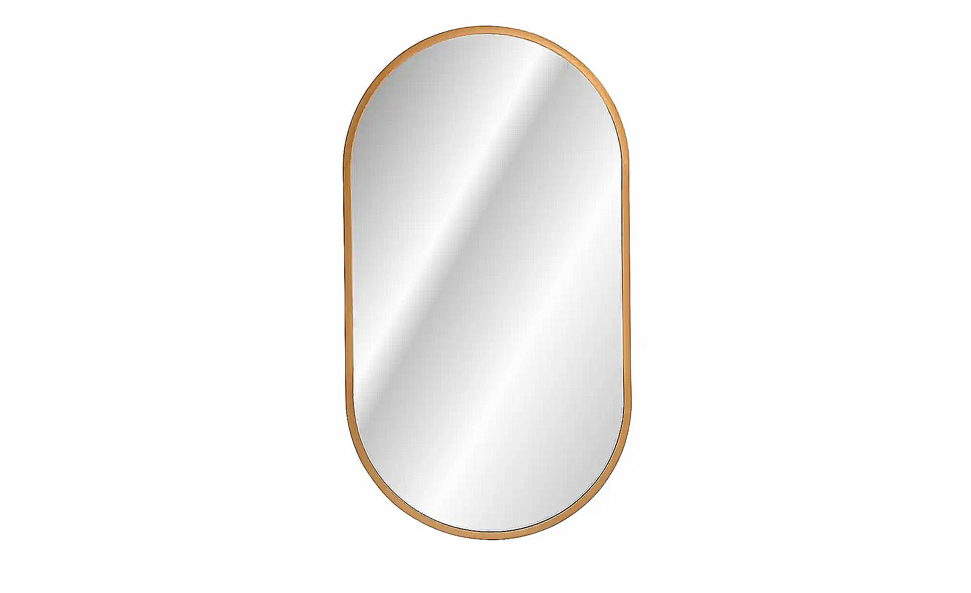 Ovaler Badezimmerspiegel mit goldenem Rahmen – Eleganter Akzent