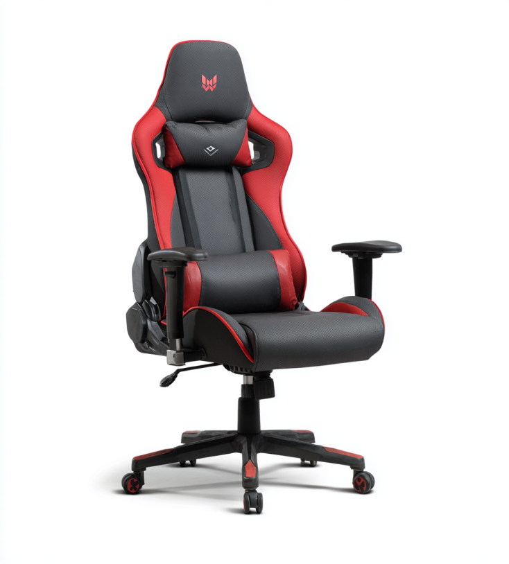 Silla Ergonómica Gaming Negra y Roja – StmasteStyle – Reclinable, Ajustable y con Soporte Lumbar