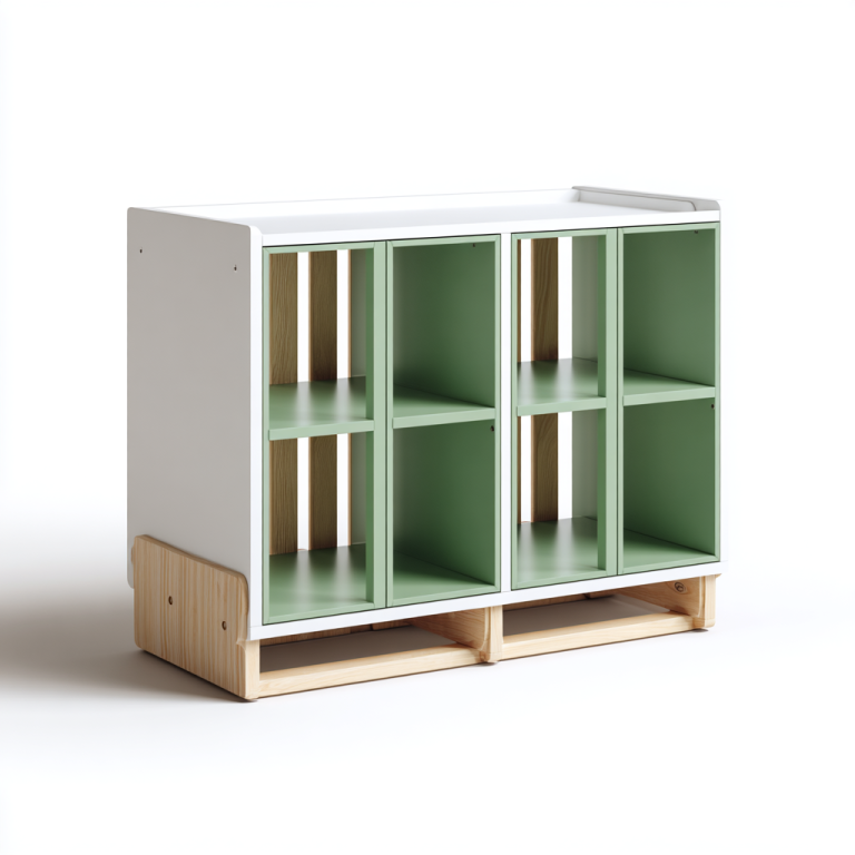 Estantería Infantil con 8 Compartimentos de Colores Verde y Natural – StmasteStyle