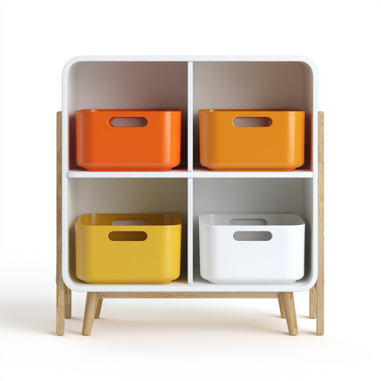 Estantería Infantil de 4 Cubos con Cajas de Almacenamiento Multicolor – StmasteStyle