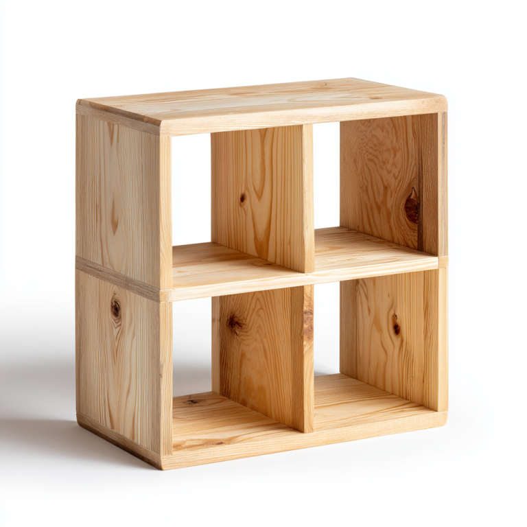 Estantería de Madera Maciza de 4 Compartimentos – StmasteStyle Estilo Nórdico Compacto