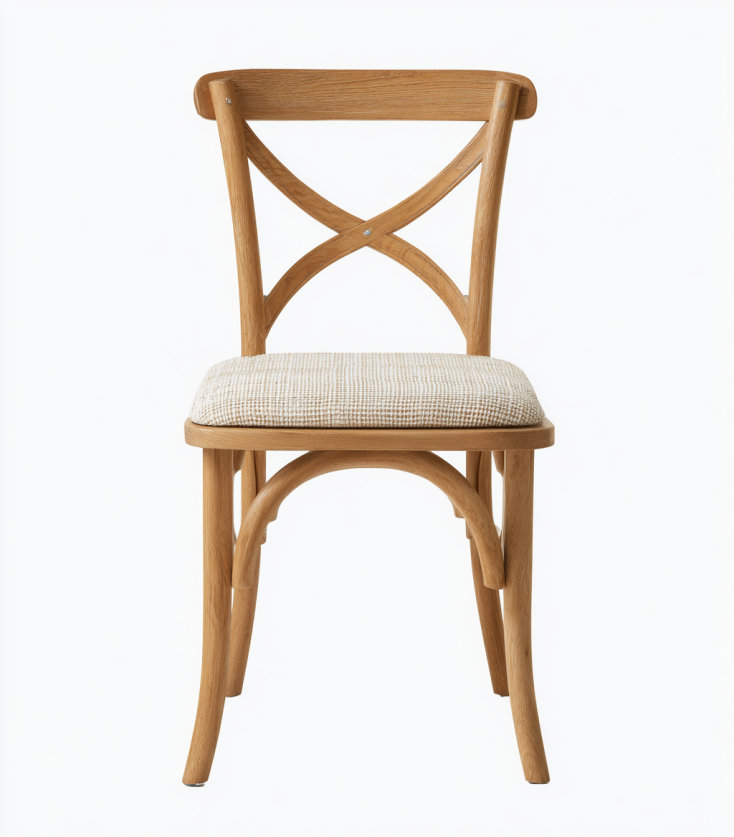 Silla de comedor escandinava de madera maciza con cojín tapizado – StmasteStyle