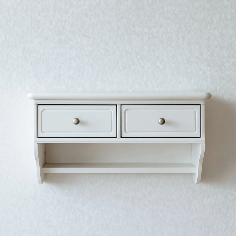 Estantería de Pared con Cajones en Blanco – Mueble de TV Flotante StmasteStyle