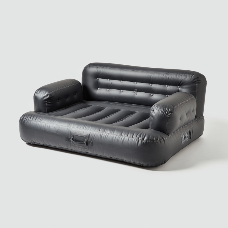 Sofá Cama Hinchable Doble Negro Portátil para Salón y Camping – StmasteStyle