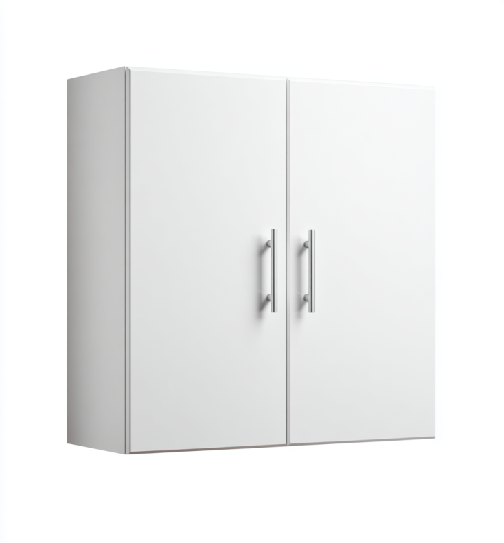 Armario de Pared con 2 Puertas – Blanco Minimalista para Cocina o Baño – StmasteStyle
