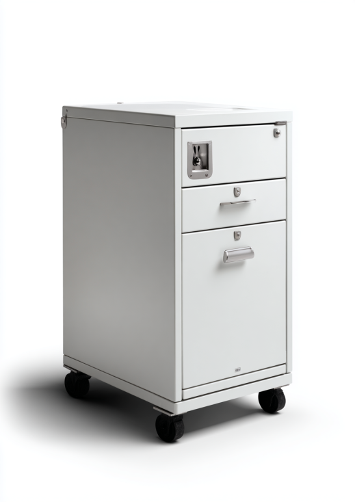 StmasteStyle Cajonera Metálica con Llave y Ruedas – Archivador de Oficina de 3 Cajones