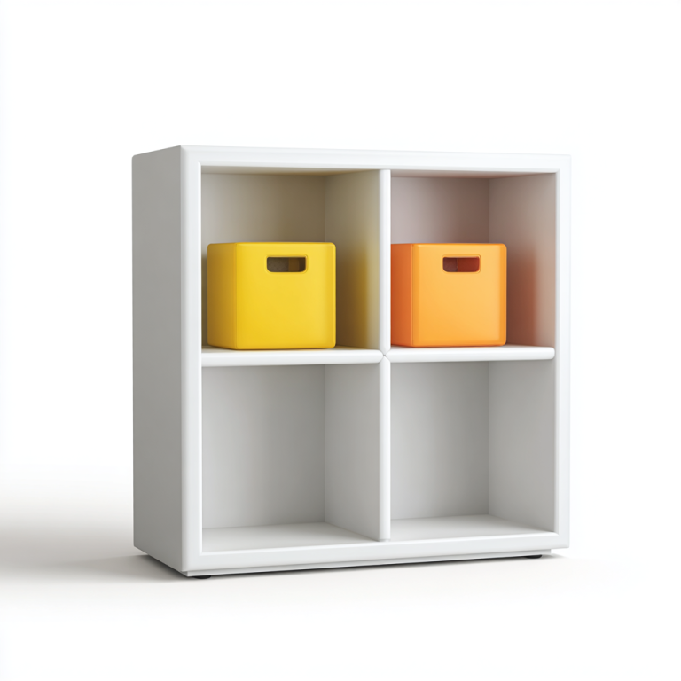 Estantería Infantil de 4 Compartimentos con Cajas de Colores – StmasteStyle