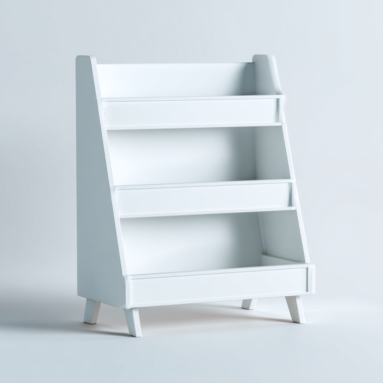 Estantería Infantil de 3 Niveles con Diseño Inclinado – StmasteStyle Blanco