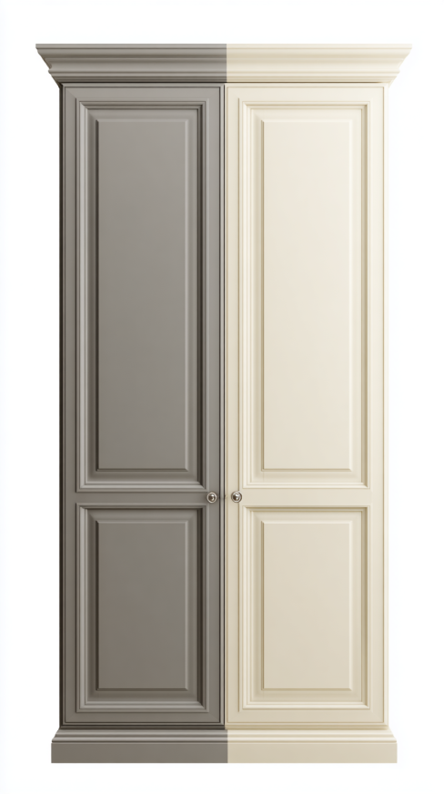 Armario de Puertas Batientes Bicolor Estilo Clásico 90cm - StmasteStyle