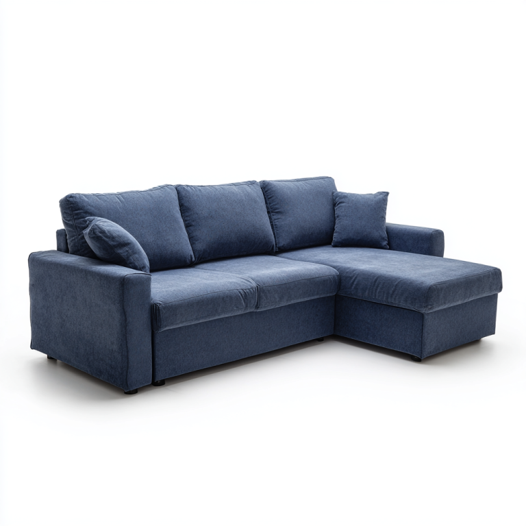 Sofá en Forma de L con Chaise Longue y Almacenamiento – Tela Azul – StmasteStyle