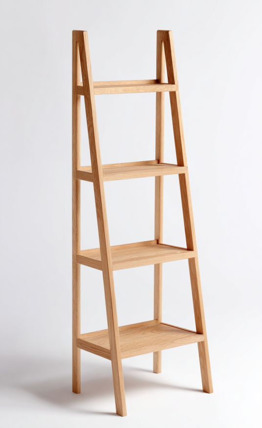 Estantería Escalonada de Madera Natural de 4 Niveles – StmasteStyle