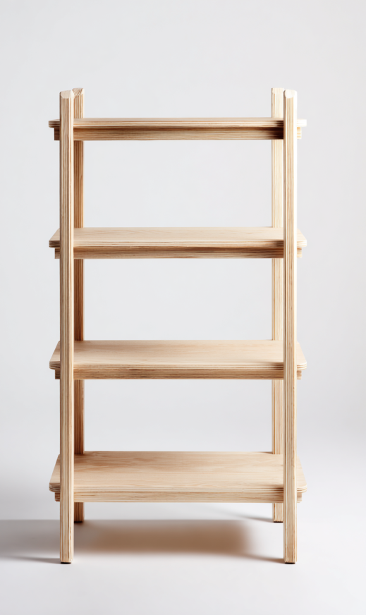 Estantería de Madera de 4 Niveles – StmasteStyle Diseño Natural y Minimalista