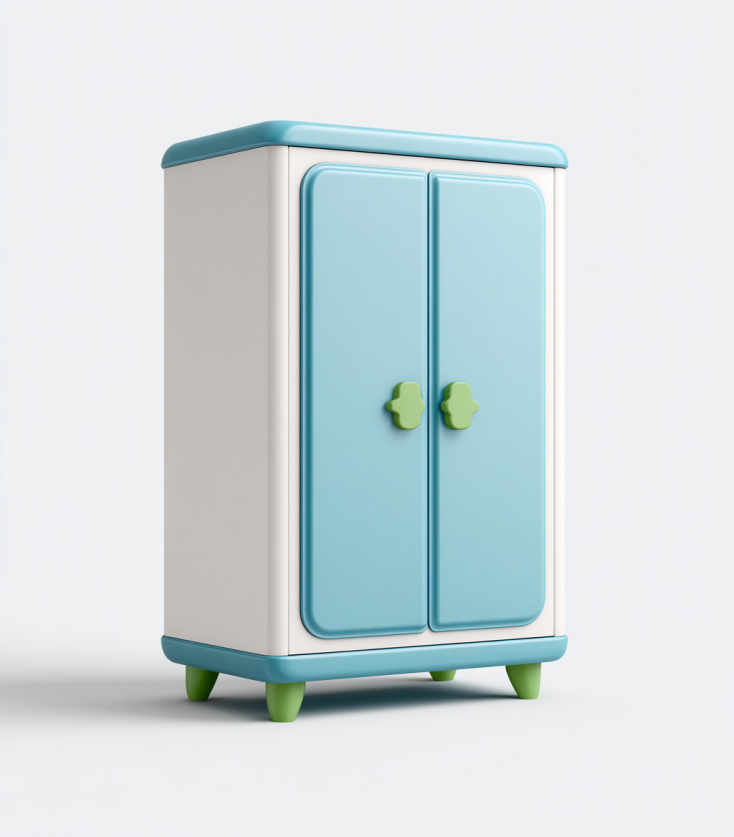 Armario Infantil de Puertas Batientes con Diseño Colorido – StmasteStyle Azul y Verde