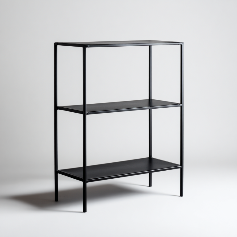 Estantería de 3 Niveles de Metal Negro – Diseño Minimalista Industrial – StmasteStyle