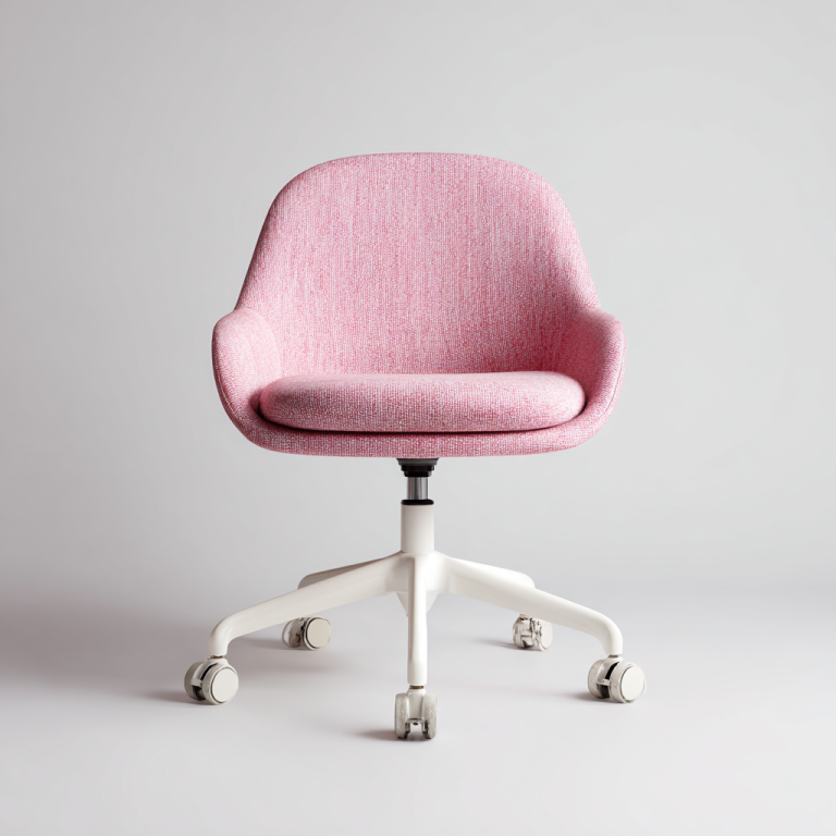Silla de Oficina Rosa Tapizada en Tela – StmasteStyle – Estilo Nórdico, Giratoria y Ajustable