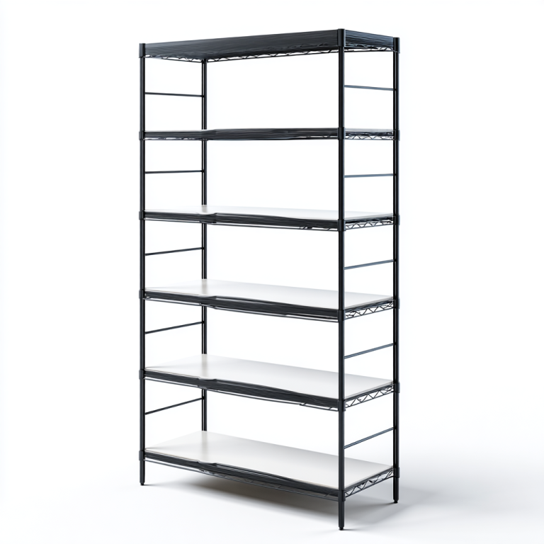 Estantería Metálica de 6 Niveles – Negro y Blanco – StmasteStyle – Rejilla de Almacenamiento Resistente