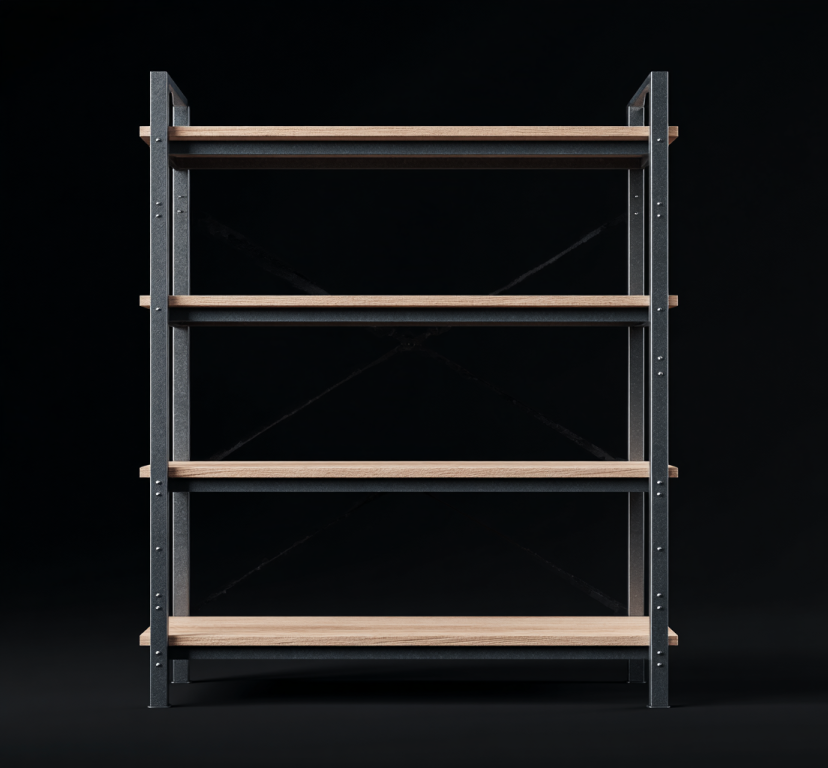 Estantería Metálica Industrial de 5 Niveles con Baldas de Madera – StmasteStyle