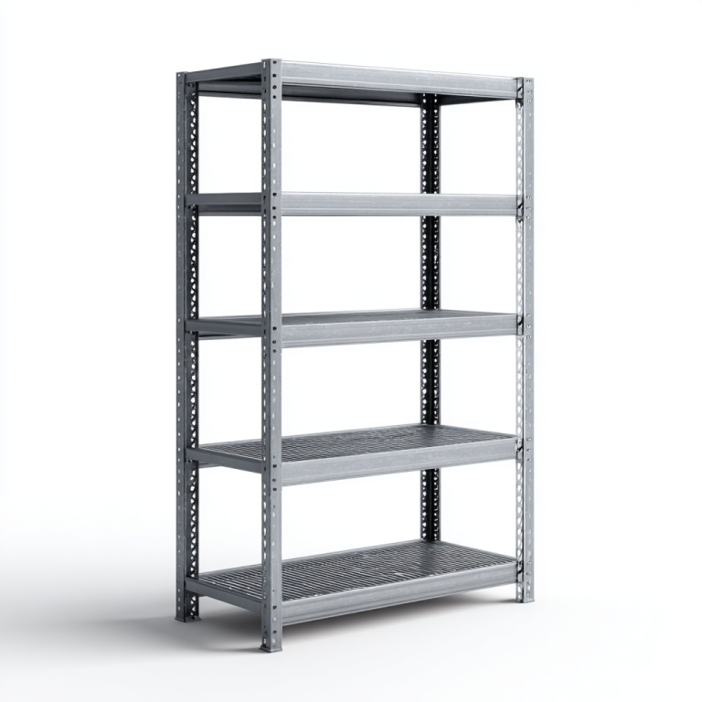 Estantes de metal galvanizado de cuatro capas con estantes de ventilación huecos, estante de almacenamiento industrial