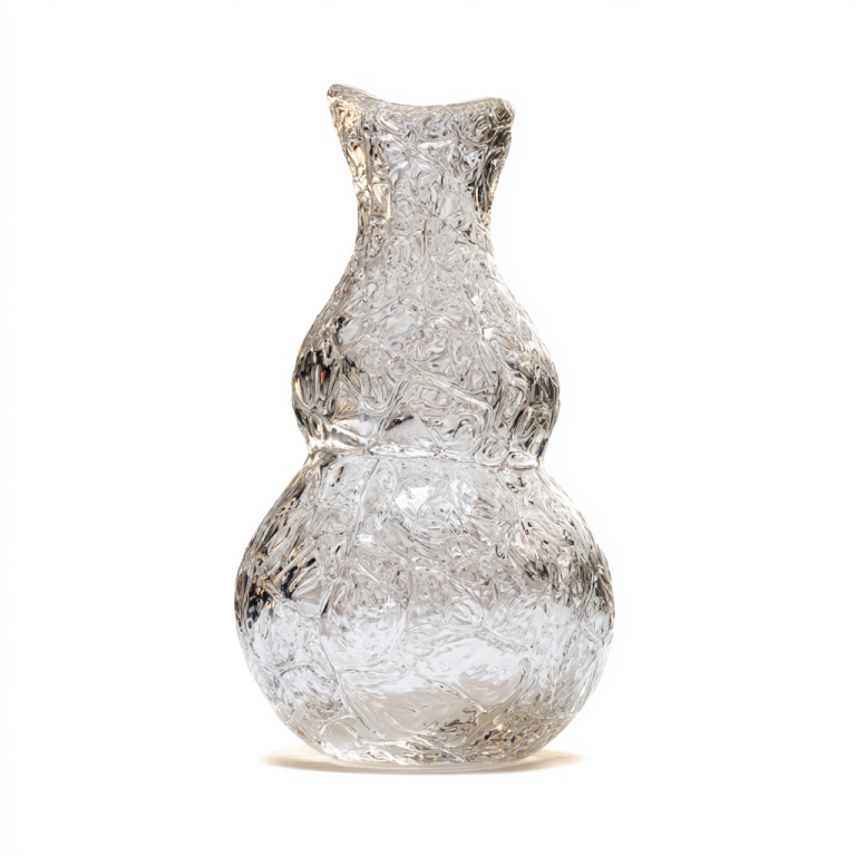 Jarrón de calabaza de vidrio tallado, estilo cristal transparente, adornos decorativos para el hogar