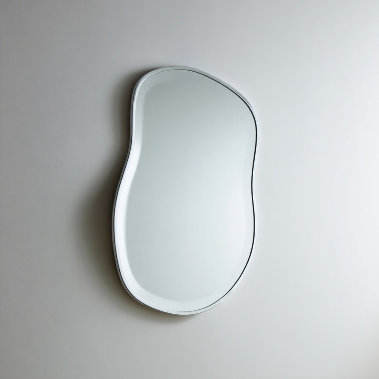 Espejo de pared ovalado sin bordes para entrada de baño, espejo decorativo simple