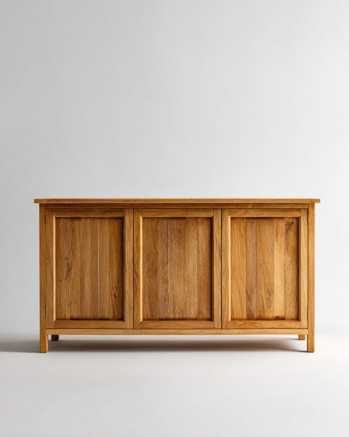 Aparador de madera maciza de tres puertas, mueble de almacenamiento, mueble de entrada para sala de estar