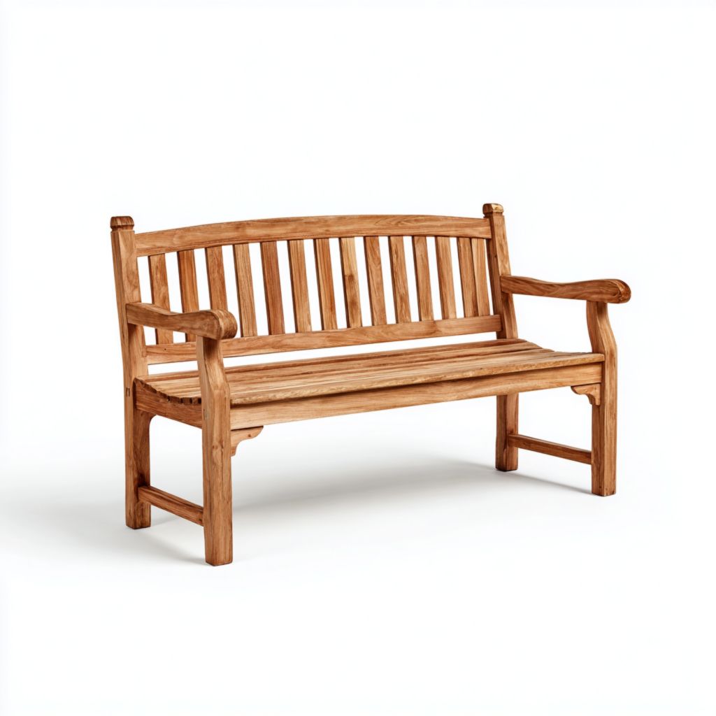 Banco de jardín de madera de teca - Asiento de exterior natural