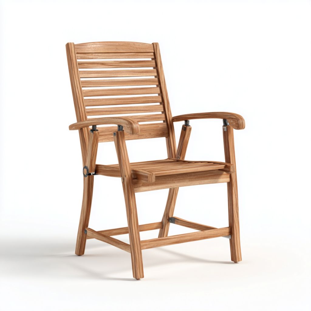 Silla Plegable de Madera para Exterior, Estructura de Madera, Diseño Sencillo, 2 Años de Garantía