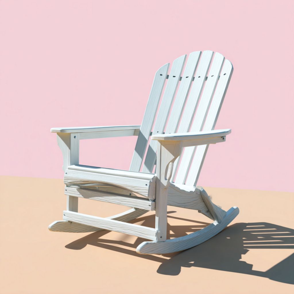 Silla de exterior blanca con diseño clásico, de madera, ideal para jardines y balcones