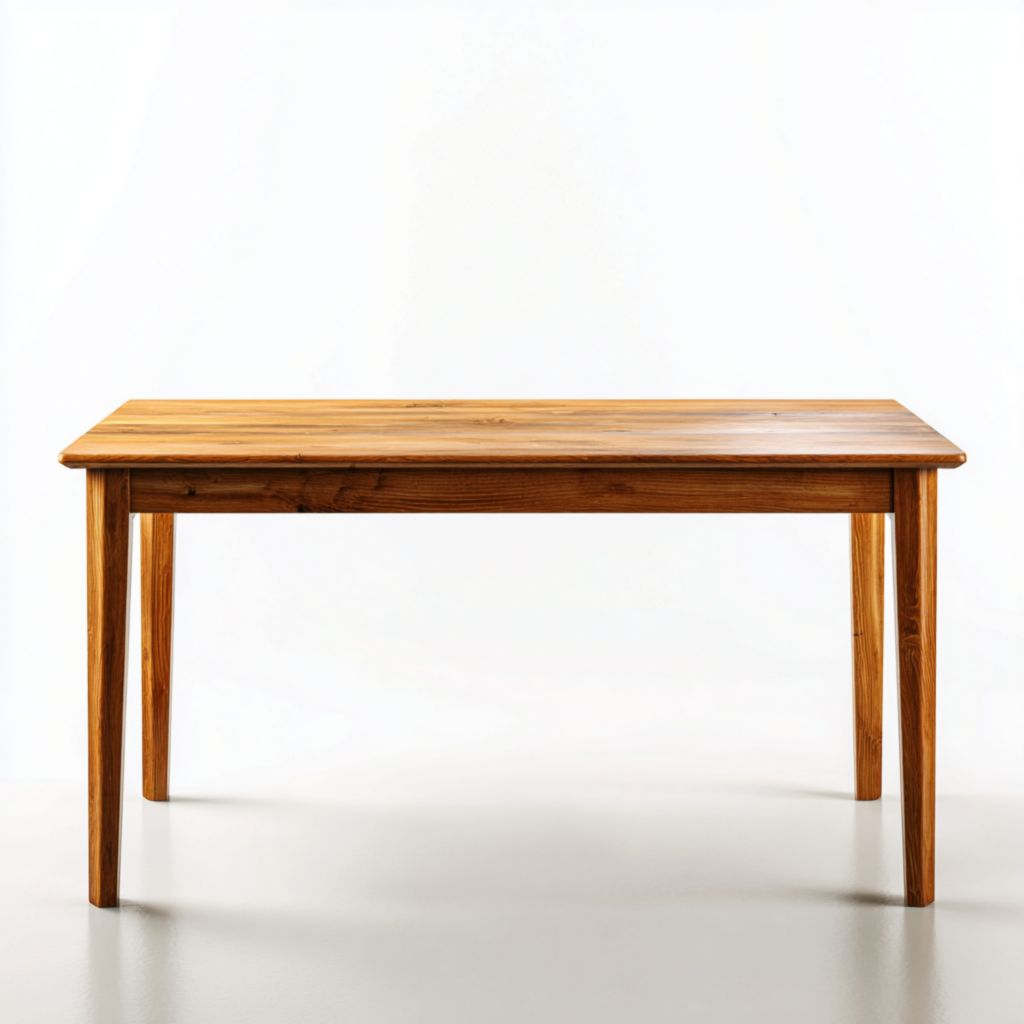 Mesa rectangular exterior de madera maciza, diseño moderno y elegante para reuniones al aire libre