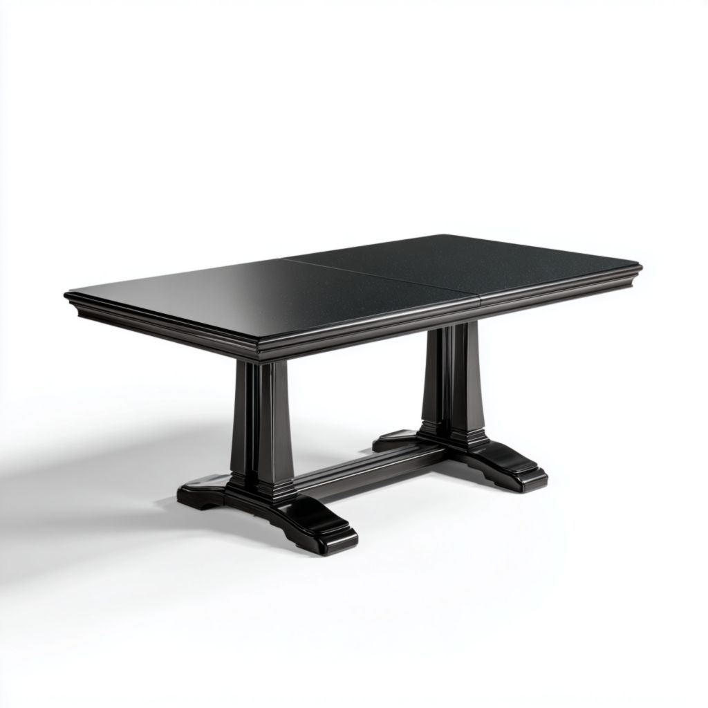 Mesa de exterior de estilo clásico en negro, ideal para reuniones y comidas al aire libre